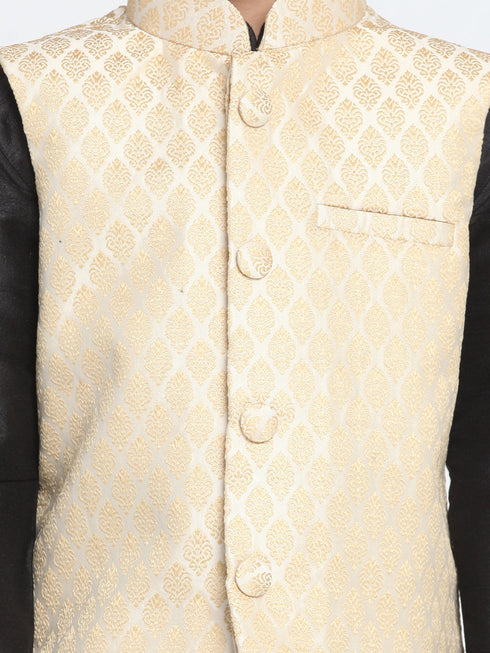 Vastramay Silk Blend Grey Baap Beta Sherwani Set